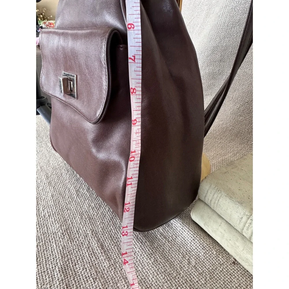 Vintage Charter Club Brown Sling Backpack Purse Turn Lock Y2K